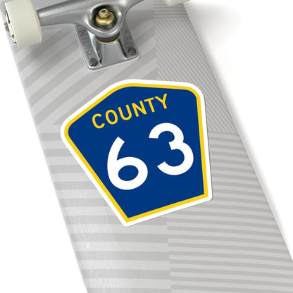 County 63 MN (Minnesota) (Road Sign) STICKER Vinyl Kiss-Cut Decal