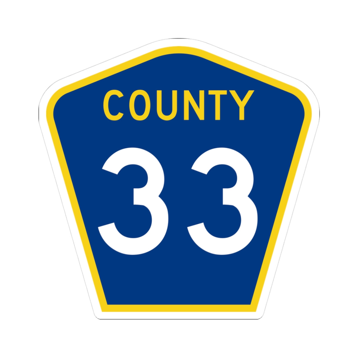 County 33 MN (Minnesota) (Road Sign) STICKER Vinyl Kiss-Cut Decal