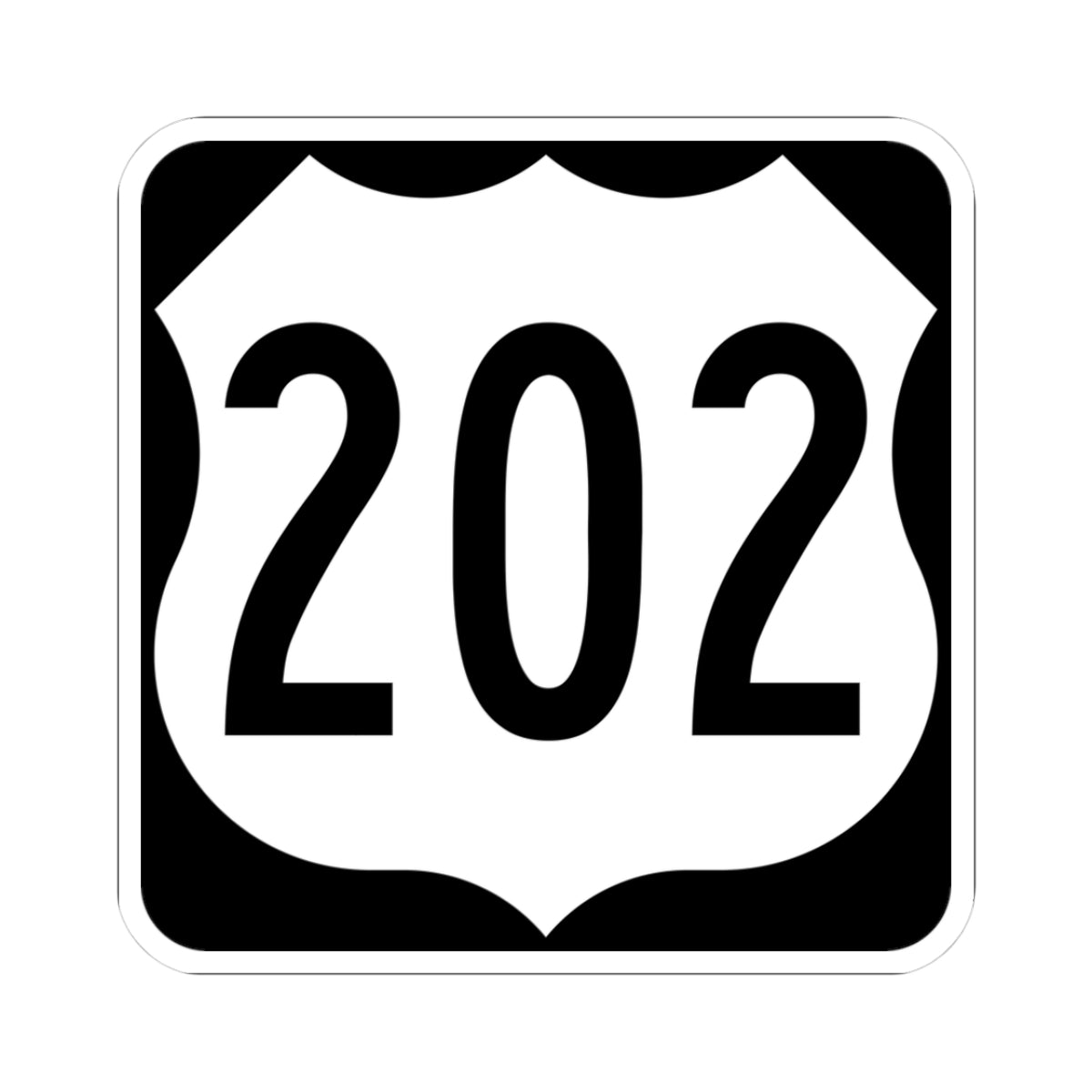 US 202 square (New Hampshire) (Road Sign) STICKER Vinyl Kiss-Cut Decal