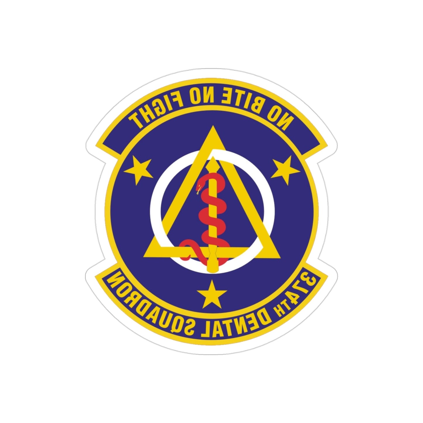 374th Dental Squadron (U.S. Air Force) REVERSE PRINT Transparent STICKER-3" × 3"-The Sticker Space