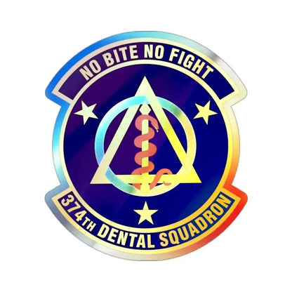 374th Dental Squadron (U.S. Air Force) Holographic STICKER Die-Cut Vinyl Decal 2 Inch Holographic - The Sticker Space