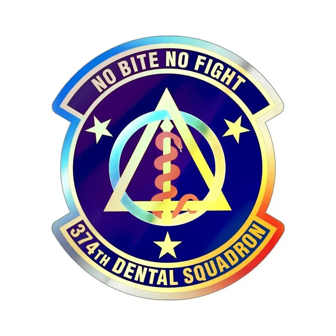 374th Dental Squadron (U.S. Air Force) Holographic STICKER Die-Cut Vinyl Decal 5 Inch Holographic - The Sticker Space