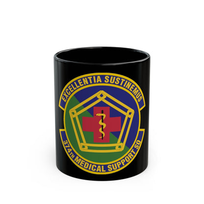 374th Medical Support Squadron (U.S. Air Force) Black Coffee Mug-11oz-The Sticker Space