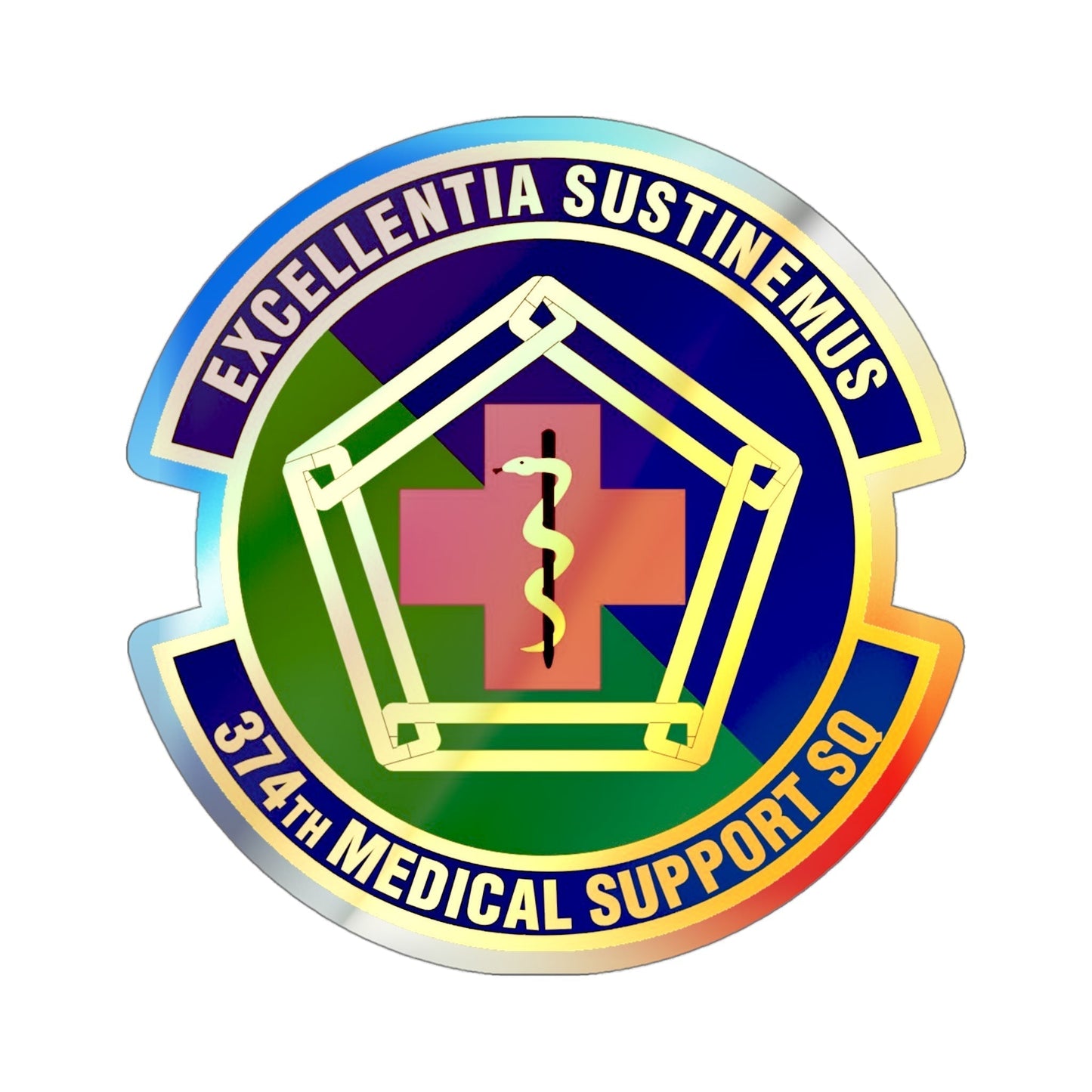 374th Medical Support Squadron (U.S. Air Force) Holographic STICKER Die-Cut Vinyl Decal-4 Inch-The Sticker Space