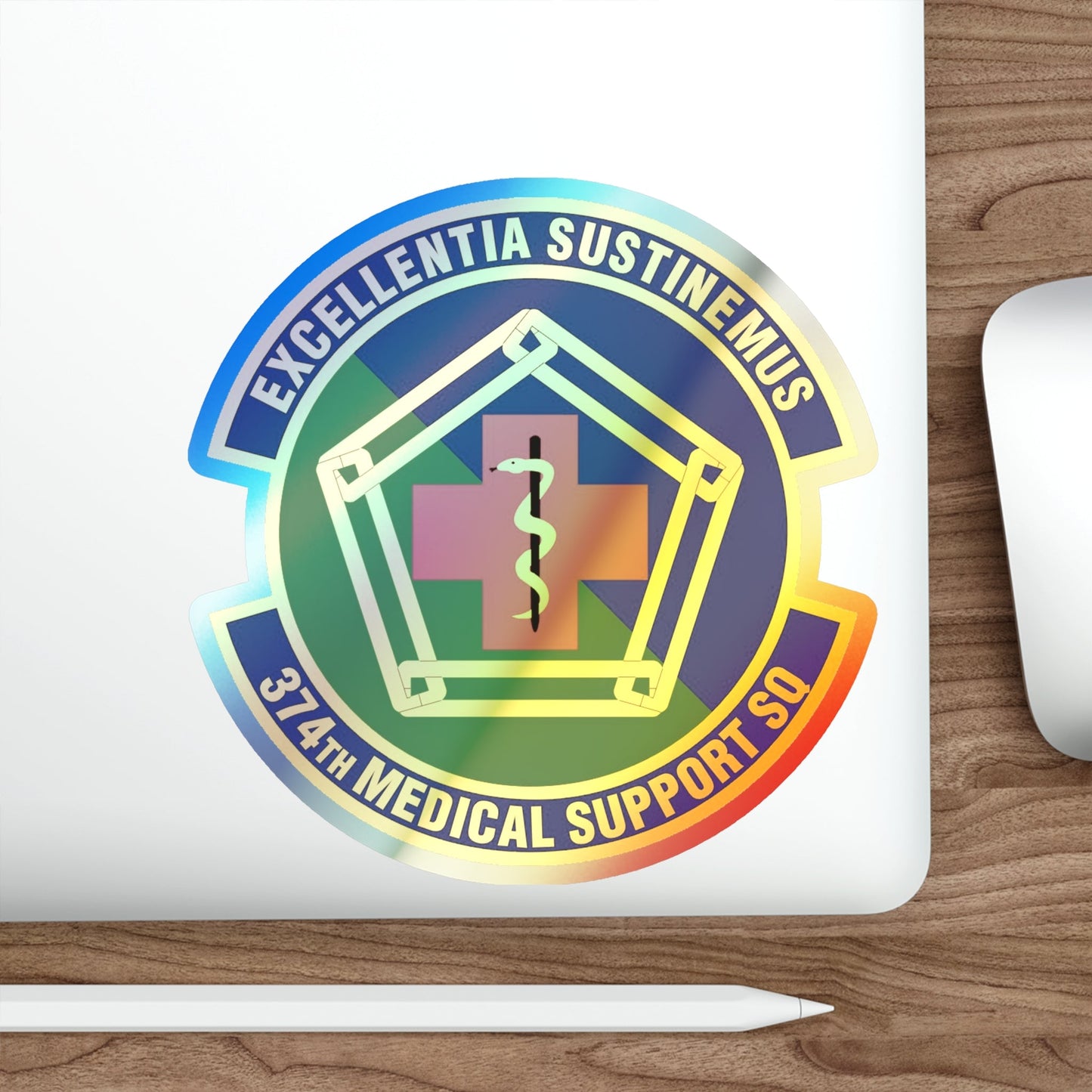 374th Medical Support Squadron (U.S. Air Force) Holographic STICKER Die-Cut Vinyl Decal-The Sticker Space