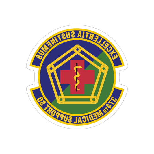 374th Medical Support Squadron (U.S. Air Force) REVERSE PRINT Transparent STICKER-6" × 6"-The Sticker Space