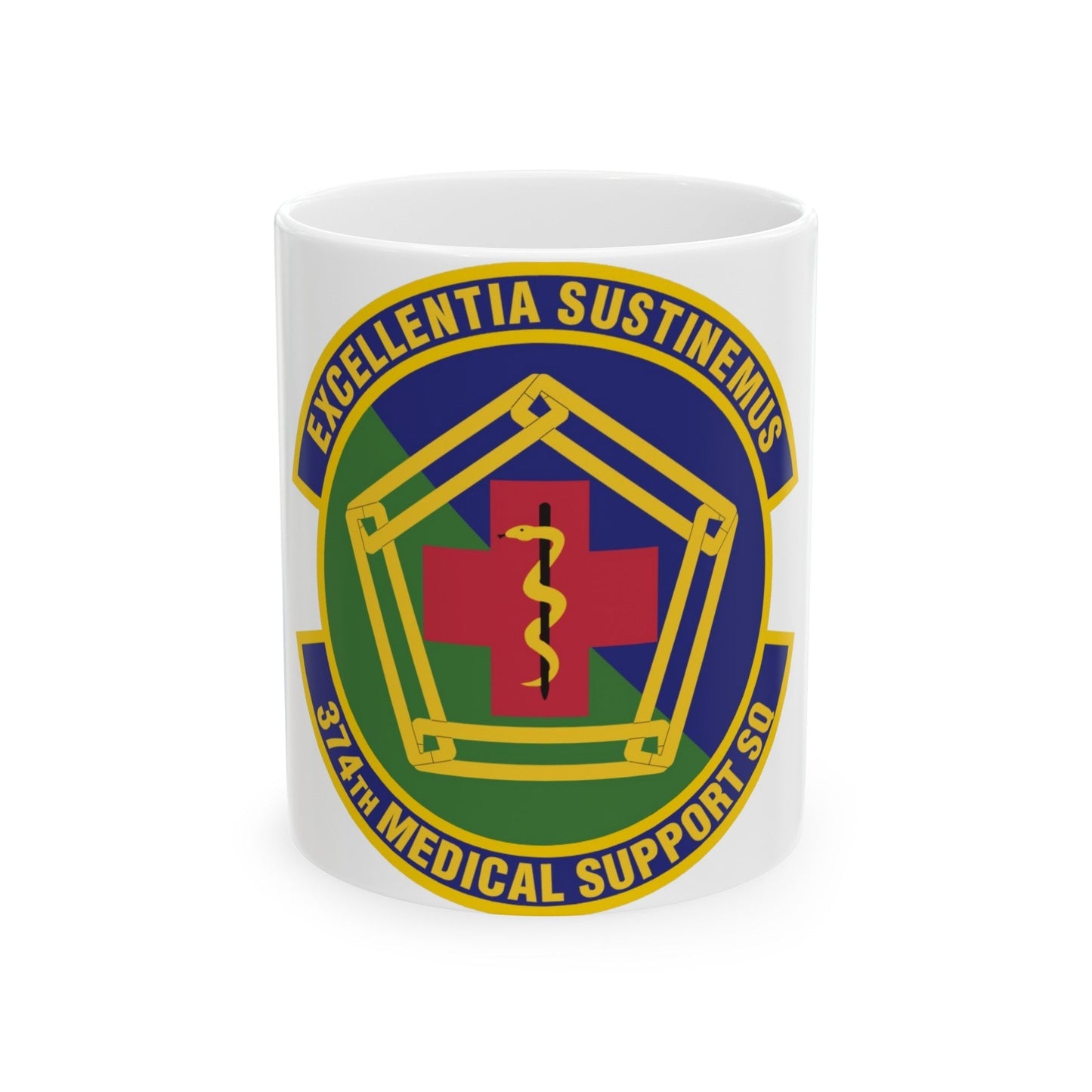 374th Medical Support Squadron (U.S. Air Force) White Coffee Mug-11oz-The Sticker Space