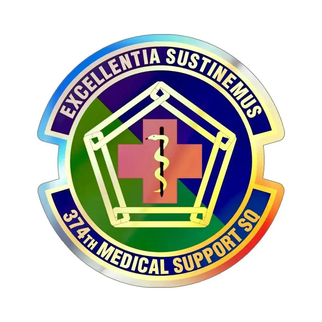 374th Medical Support Squadron (U.S. Air Force) Holographic STICKER Die-Cut Vinyl Decal 6 Inch Holographic - The Sticker Space