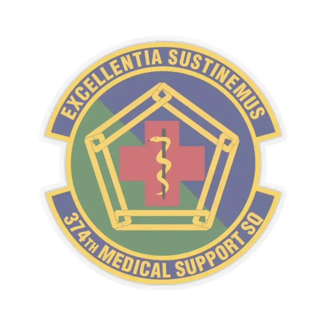 374th Medical Support Squadron (U.S. Air Force) STICKER Vinyl Kiss-Cut Decal 2 Inch Transparent - The Sticker Space