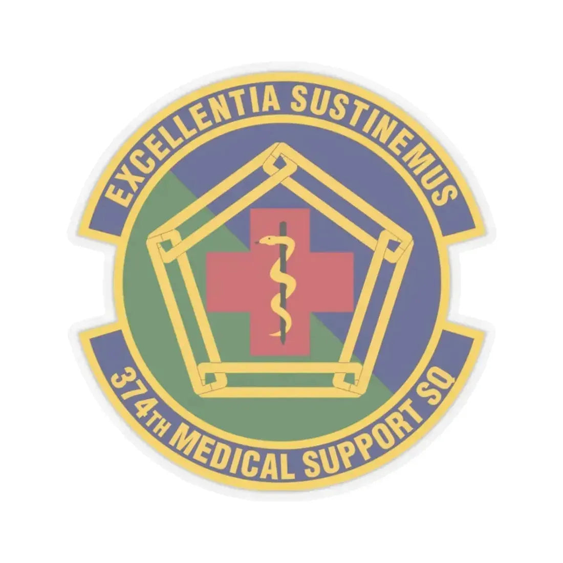 374th Medical Support Squadron (U.S. Air Force) STICKER Vinyl Kiss-Cut Decal 3 Inch Transparent - The Sticker Space