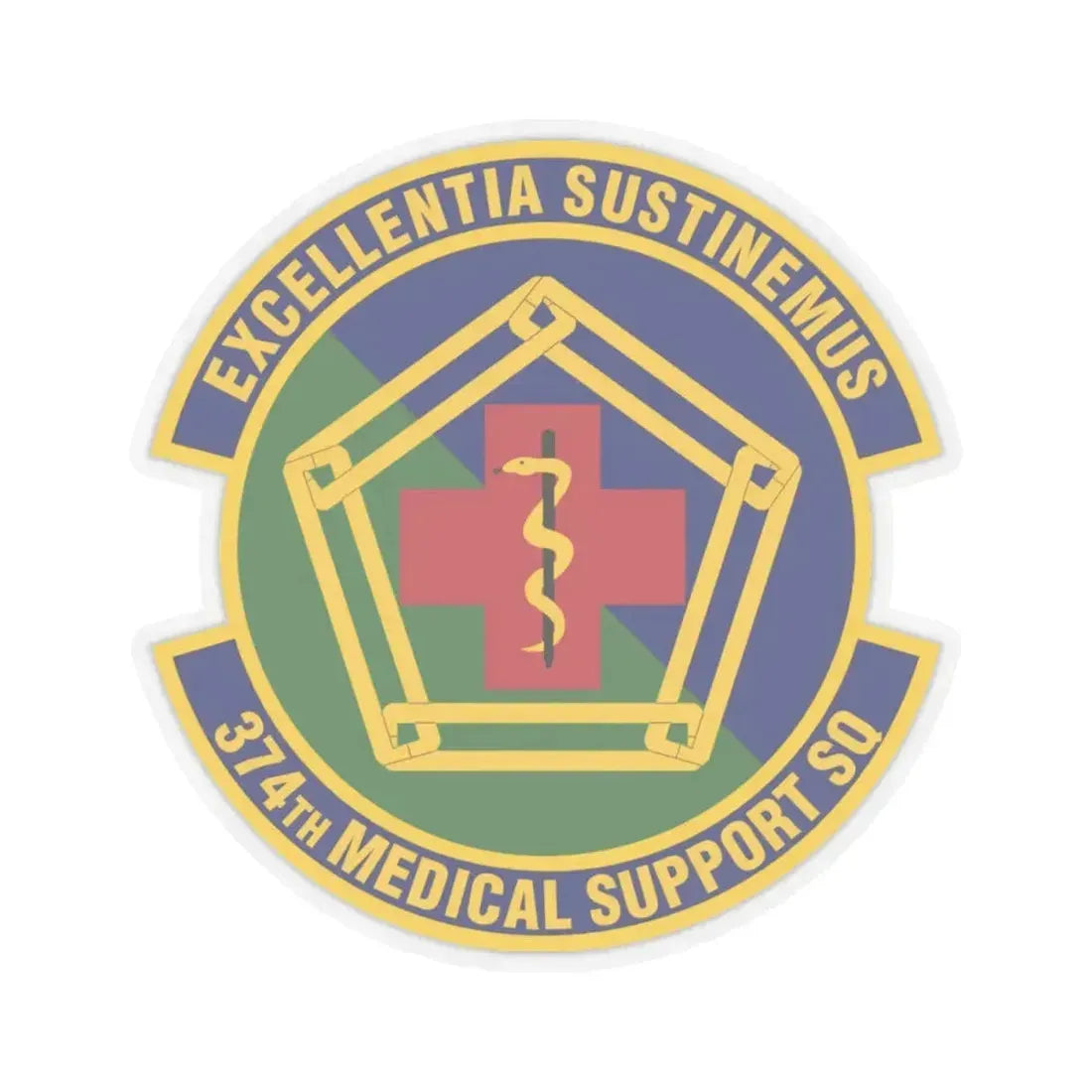 374th Medical Support Squadron (U.S. Air Force) STICKER Vinyl Kiss-Cut Decal 4 Inch Transparent - The Sticker Space