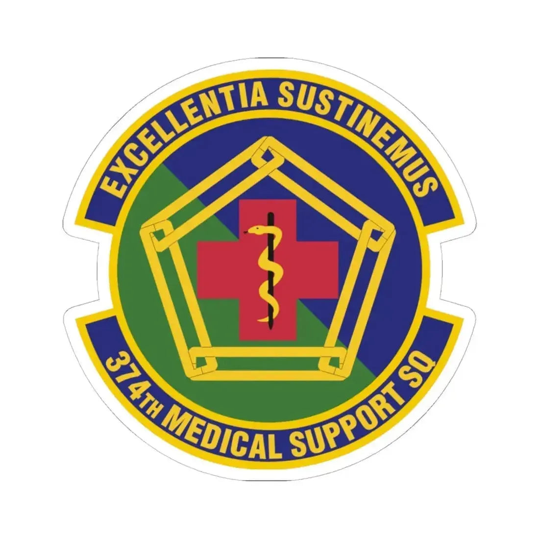 374th Medical Support Squadron (U.S. Air Force) STICKER Vinyl Kiss-Cut Decal 6 Inch White - The Sticker Space