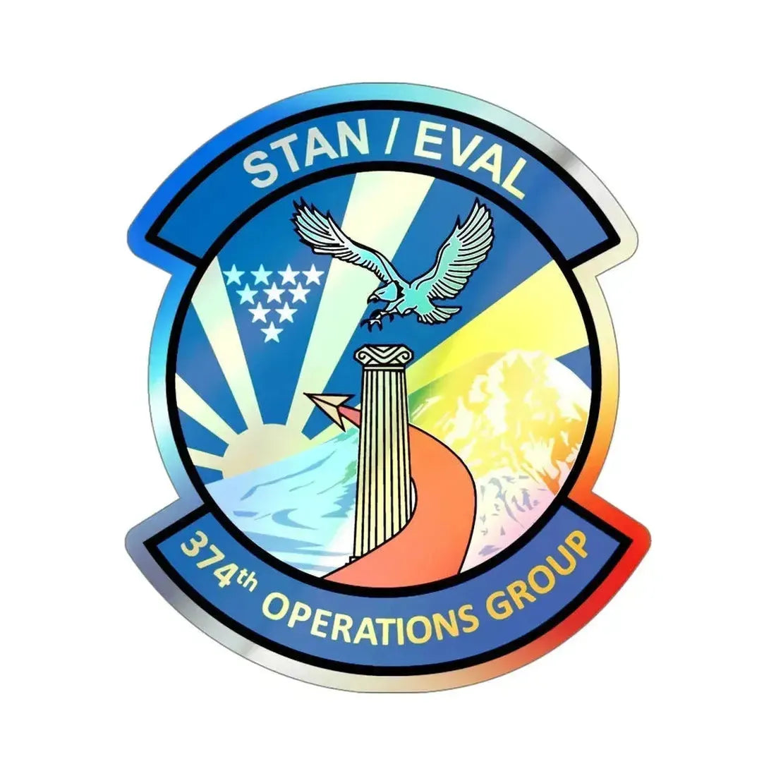 374th Operation Group (U.S. Air Force) Holographic STICKER Die-Cut Vinyl Decal 5 Inch Holographic - The Sticker Space