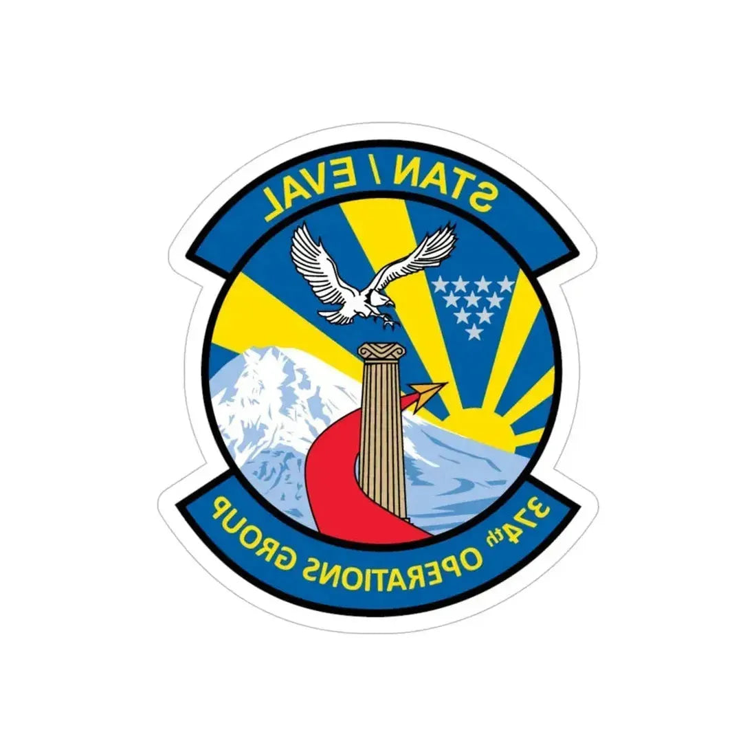 374th Operation Group (U.S. Air Force) REVERSE PRINT Transparent Die-Cut STICKER 6 Inch Die-Cut Transparent - The Sticker Space