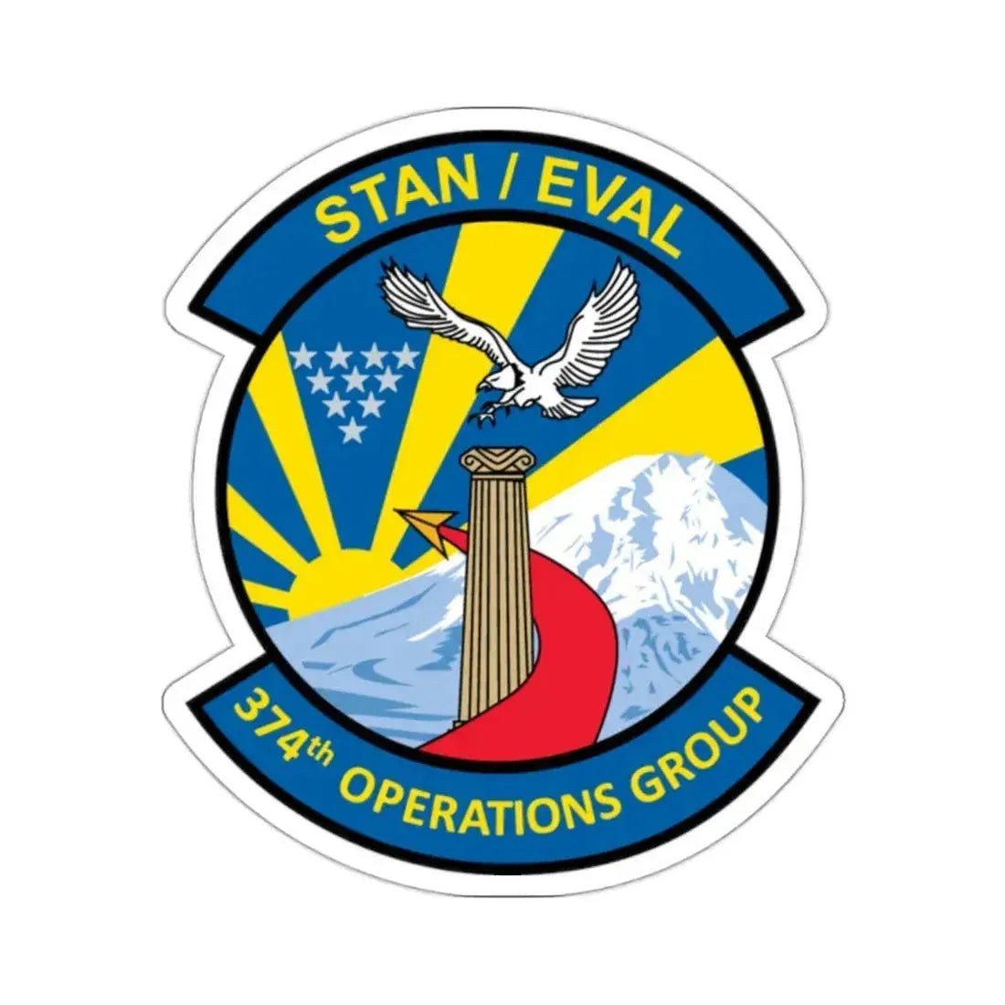 374th Operation Group (U.S. Air Force) STICKER Vinyl Kiss-Cut Decal 2 Inch White - The Sticker Space