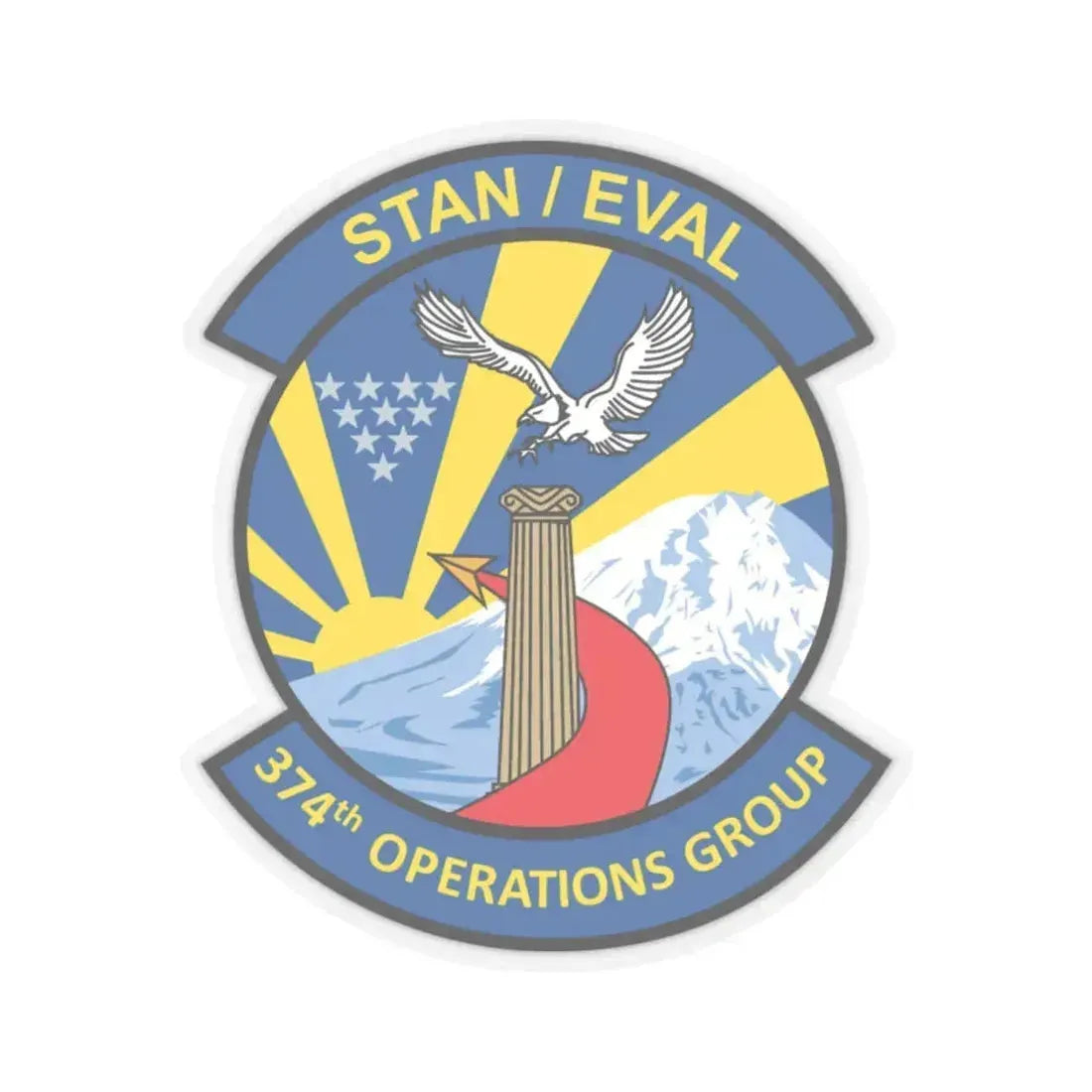 374th Operation Group (U.S. Air Force) STICKER Vinyl Kiss-Cut Decal 4 Inch Transparent - The Sticker Space