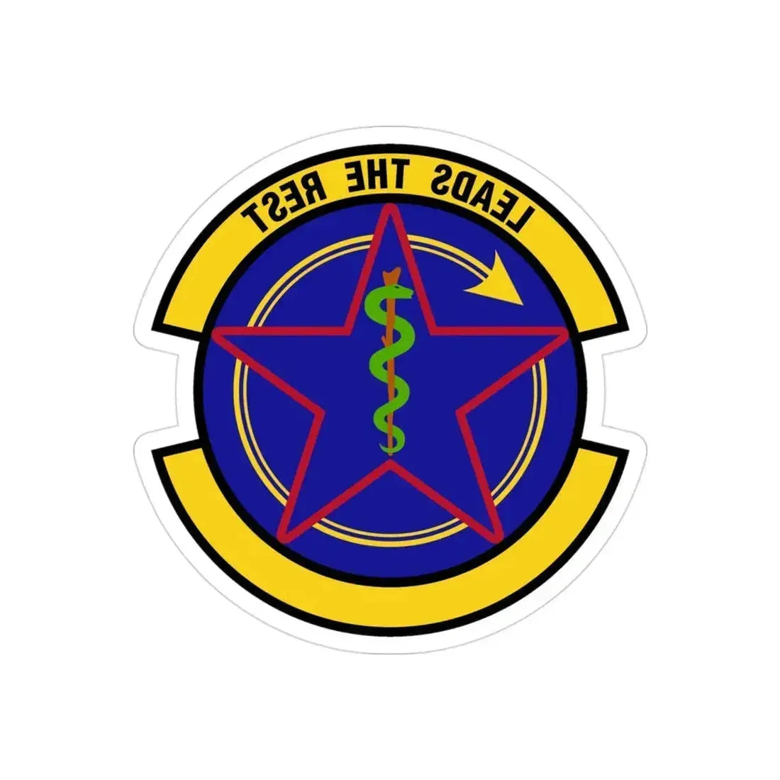 375 Operational Medical Readiness Squadron AMC (U.S. Air Force) REVERSE PRINT Transparent Die-Cut STICKER 3 Inch Die-Cut Transparent - The Sticker Space