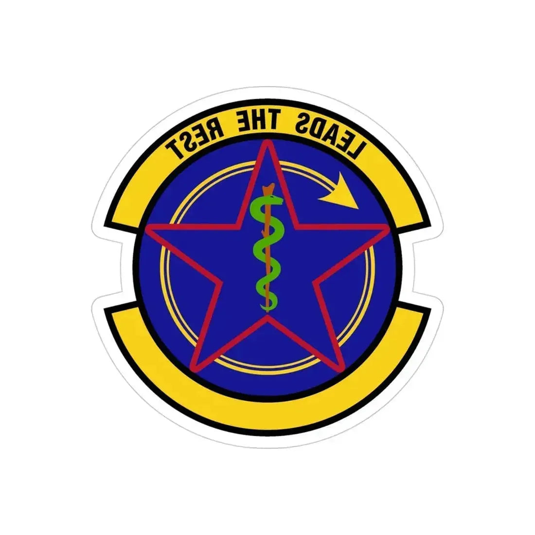 375 Operational Medical Readiness Squadron AMC (U.S. Air Force) REVERSE PRINT Transparent Die-Cut STICKER 4 Inch Die-Cut Transparent - The Sticker Space
