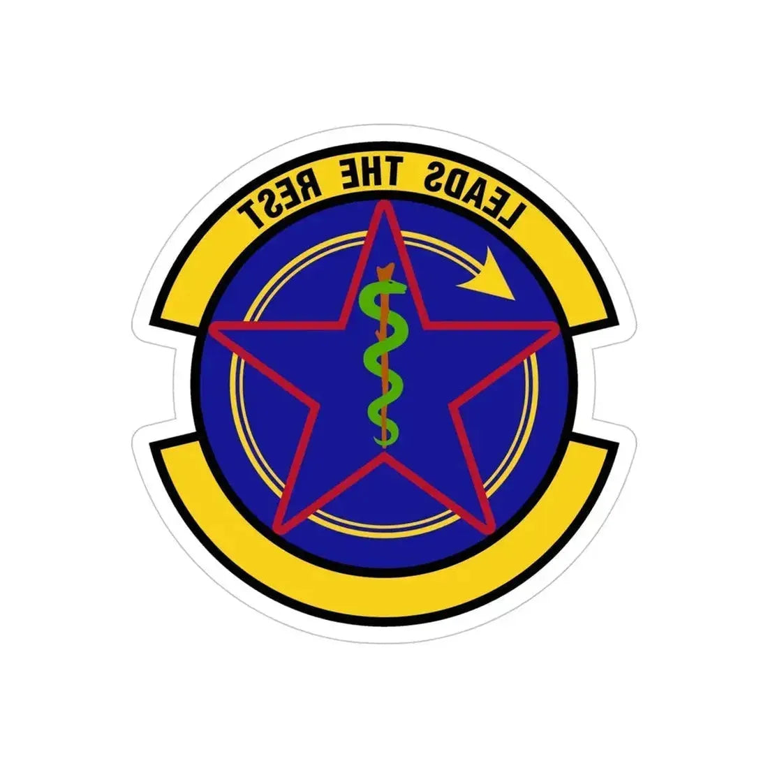 375 Operational Medical Readiness Squadron AMC (U.S. Air Force) REVERSE PRINT Transparent Die-Cut STICKER 5 Inch Die-Cut Transparent - The Sticker Space