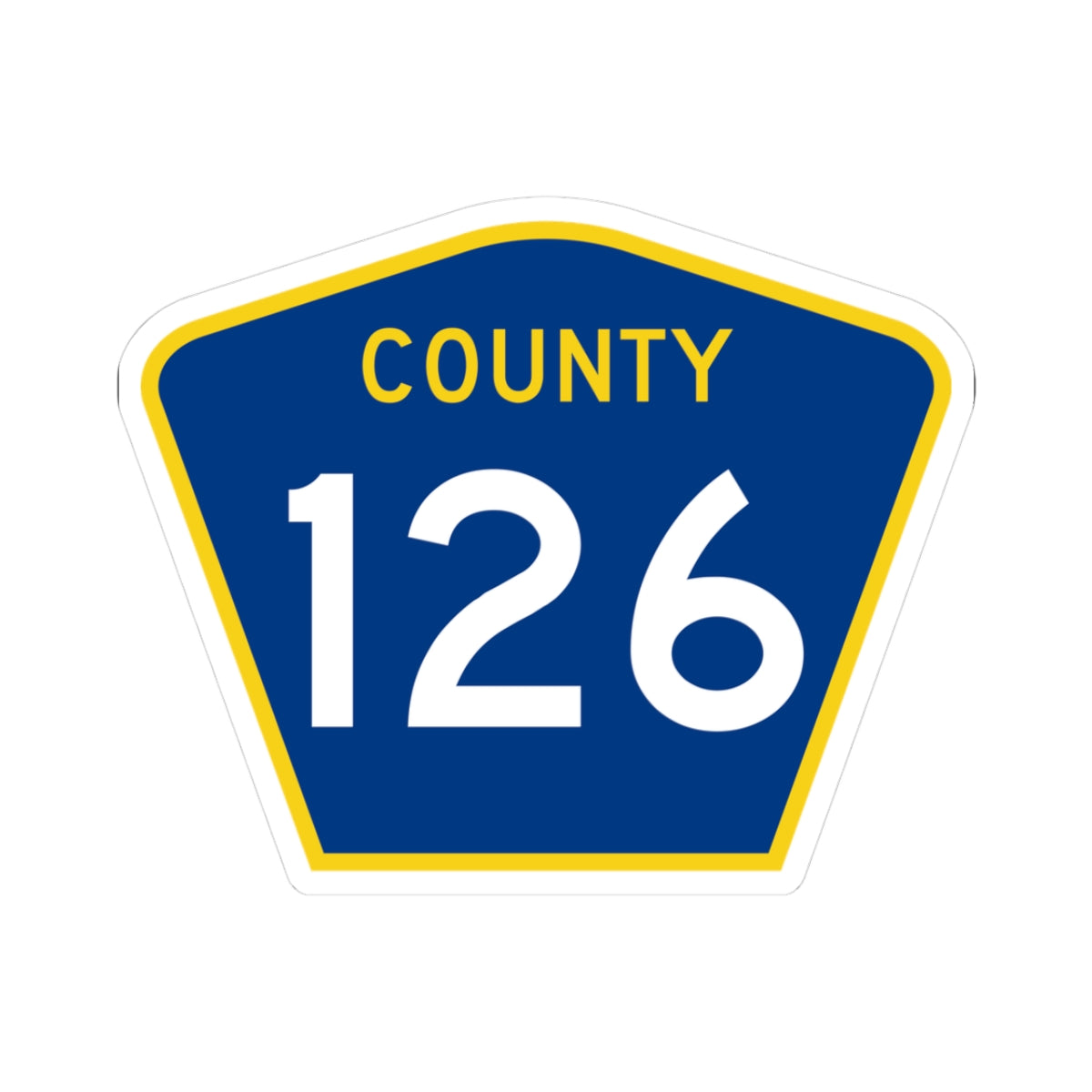 County 126 MN (Minnesota) (Road Sign) STICKER Vinyl Kiss-Cut Decal