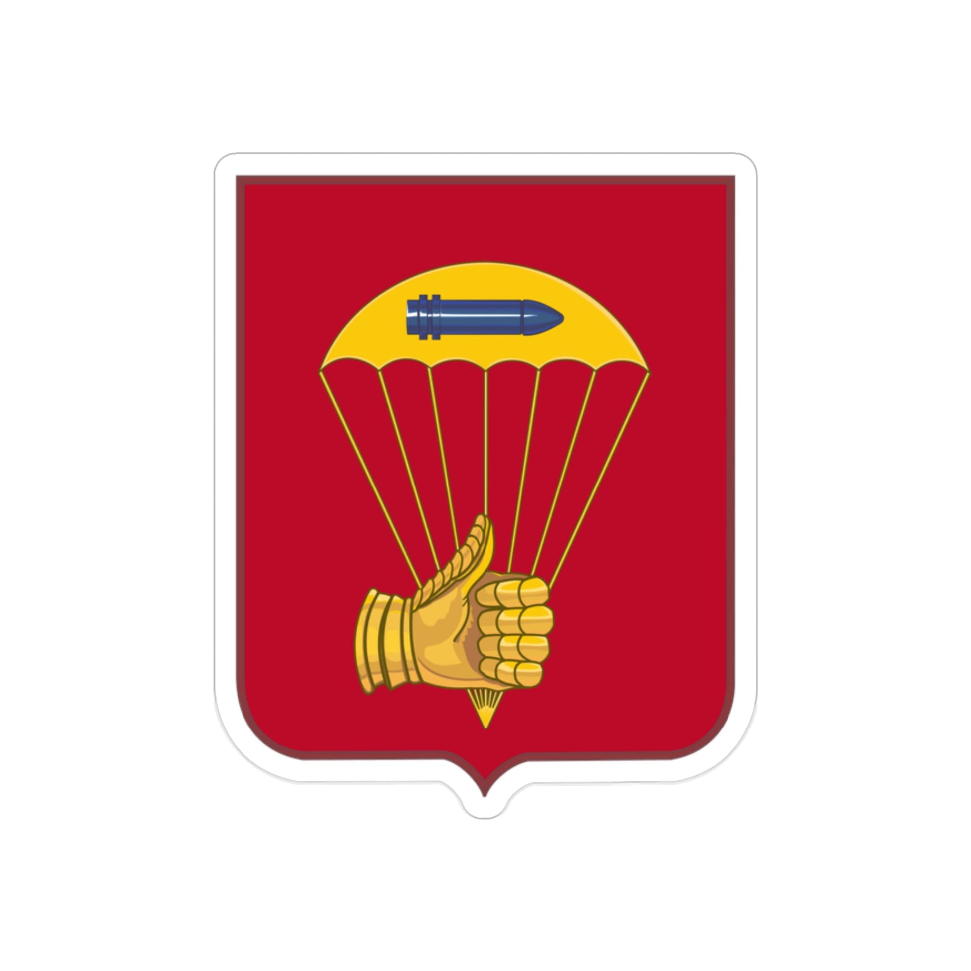 376 Airborne Field Artillery Battalion 2 (U.S. Army) REVERSE PRINT Transparent STICKER-2" × 2"-The Sticker Space