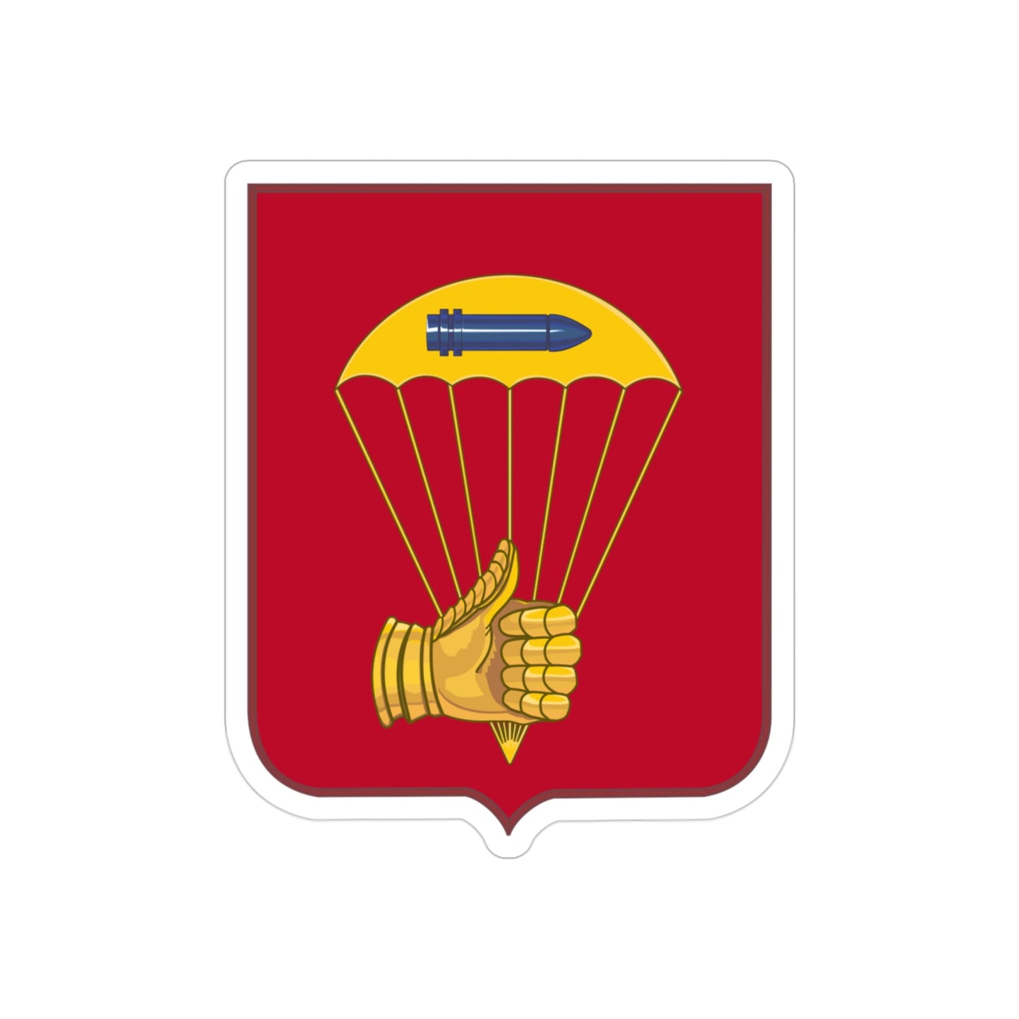 376 Airborne Field Artillery Battalion 2 (U.S. Army) REVERSE PRINT Transparent STICKER-3" × 3"-The Sticker Space