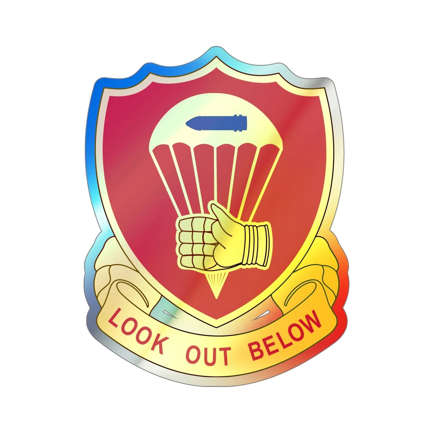 376 Airborne Field Artillery Battalion (U.S. Army) Holographic STICKER Die-Cut Vinyl Decal-5 Inch-The Sticker Space