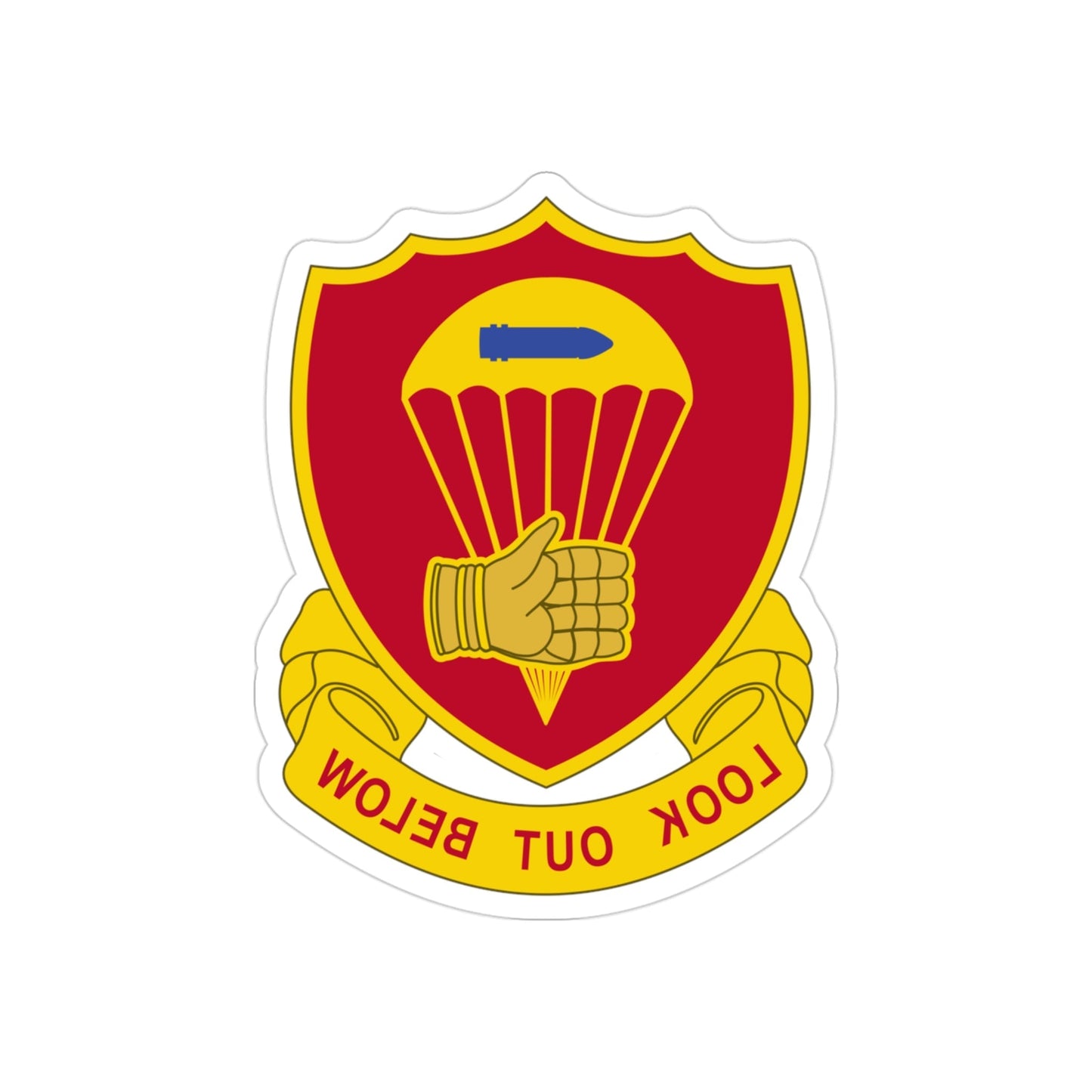 376 Airborne Field Artillery Battalion (U.S. Army) REVERSE PRINT Transparent STICKER-3 Inch-The Sticker Space