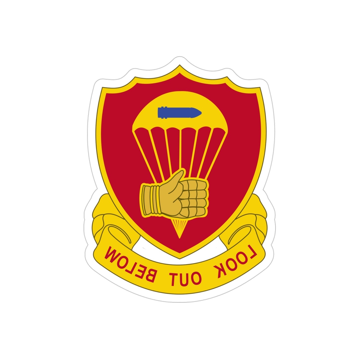 376 Airborne Field Artillery Battalion (U.S. Army) REVERSE PRINT Transparent STICKER-4 Inch-The Sticker Space