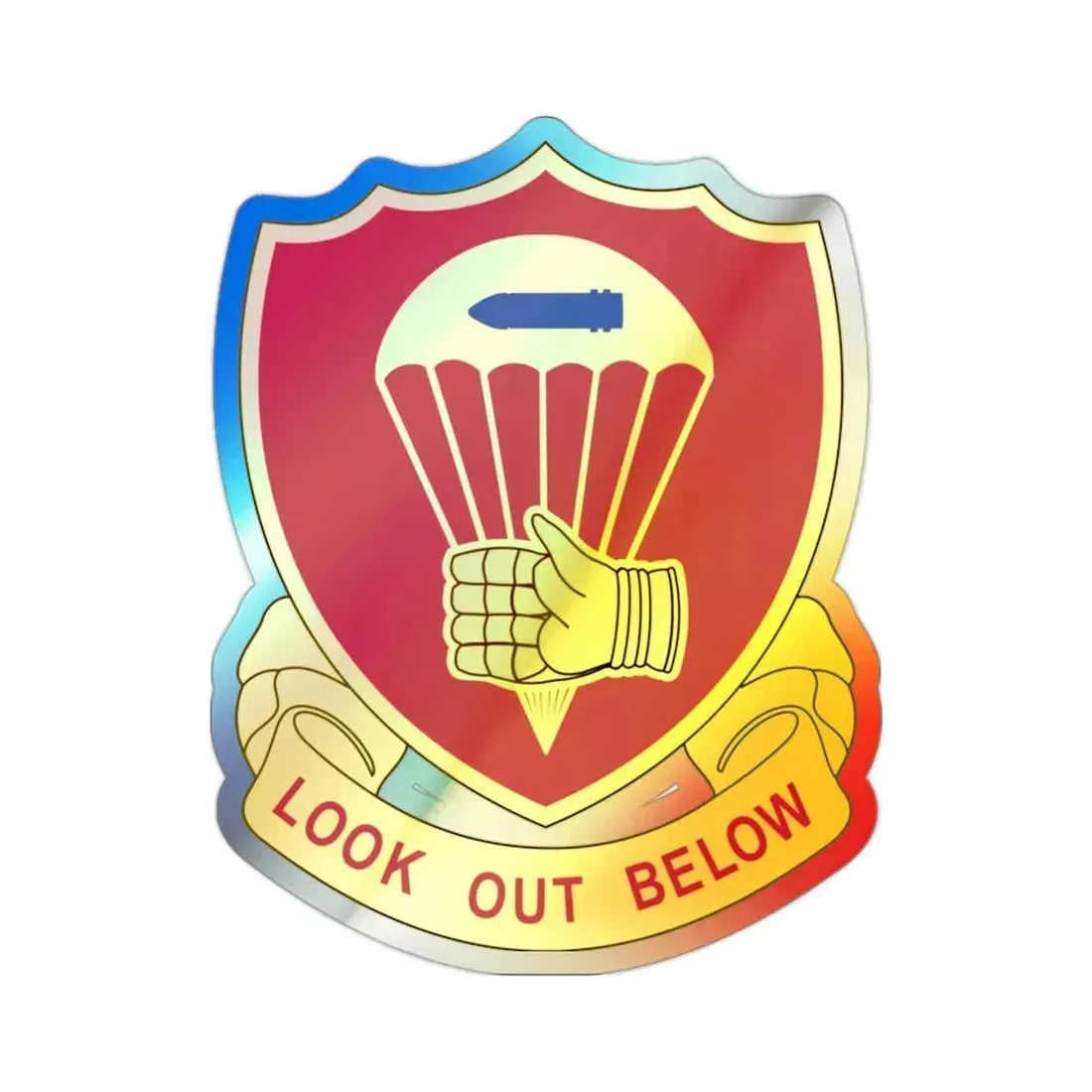 376 Airborne Field Artillery Battalion (U.S. Army) Holographic STICKER Die-Cut Vinyl Decal 2 Inch Holographic - The Sticker Space