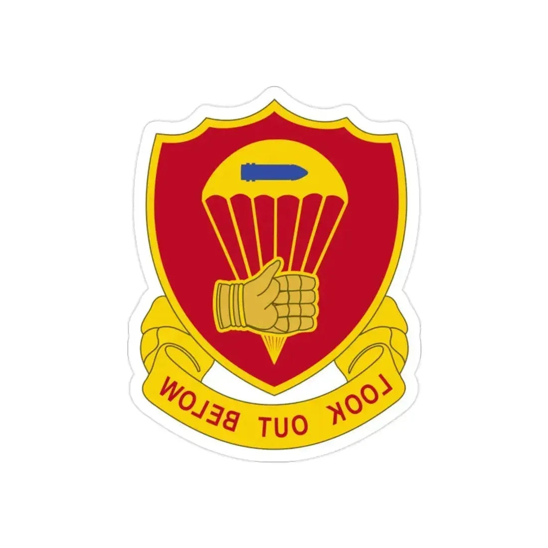 376 Airborne Field Artillery Battalion (U.S. Army) REVERSE PRINT Transparent Die-Cut STICKER 2 Inch Die-Cut Transparent - The Sticker Space