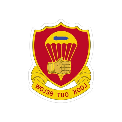 376 Airborne Field Artillery Battalion (U.S. Army) REVERSE PRINT Transparent Die-Cut STICKER - The Sticker Space