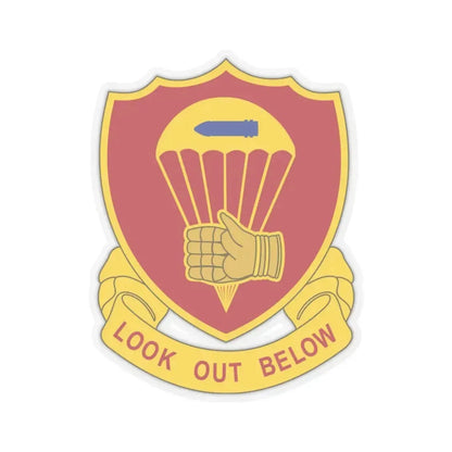 376 Airborne Field Artillery Battalion (U.S. Army) STICKER Vinyl Kiss-Cut Decal 3 Inch Transparent - The Sticker Space