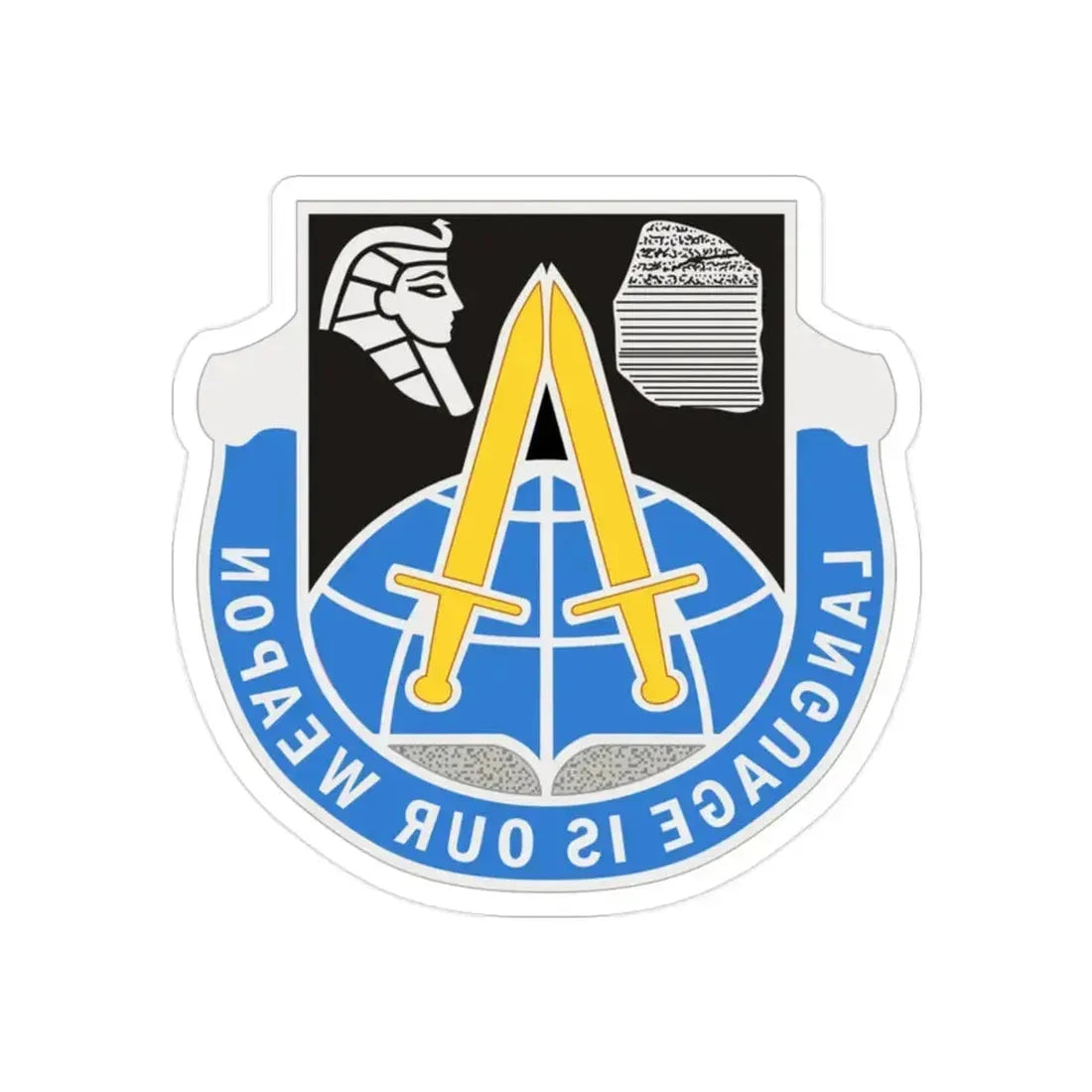 376 Military Intelligence Battalion (U.S. Army) REVERSE PRINT Transparent Die-Cut STICKER 2 Inch Die-Cut Transparent - The Sticker Space