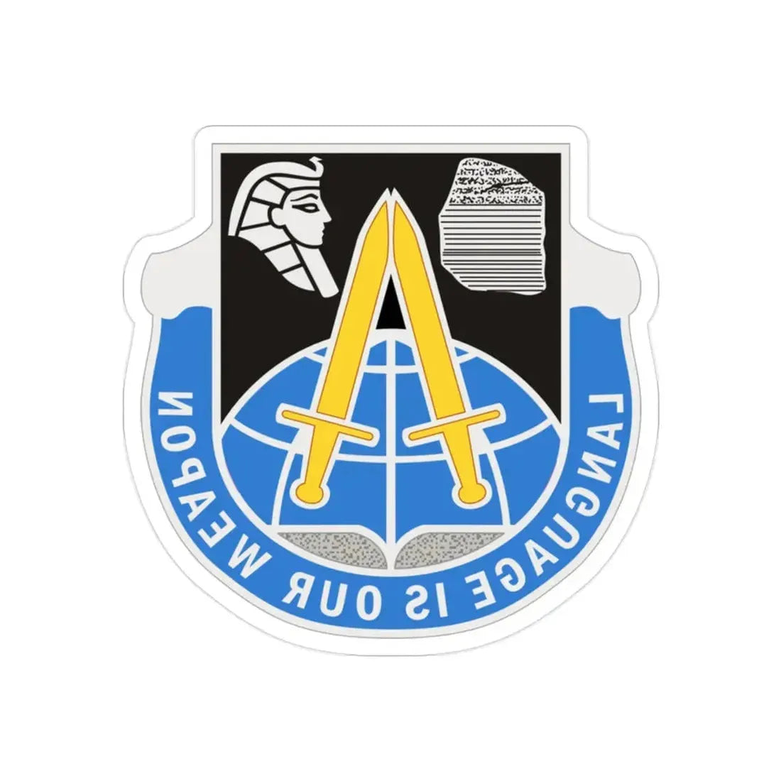 376 Military Intelligence Battalion (U.S. Army) REVERSE PRINT Transparent Die-Cut STICKER - The Sticker Space
