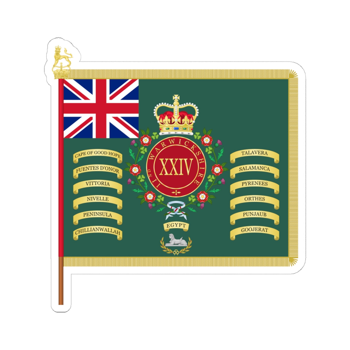 Warwickshire Regimental Colours (United Kingdom) STICKER Vinyl Kiss-Cut Decal