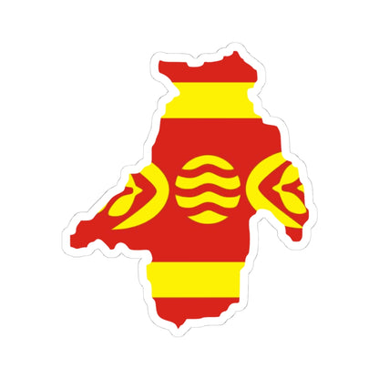 Flag map of Kočani Municipality (North Macedonia) STICKER Vinyl Kiss-Cut Decal