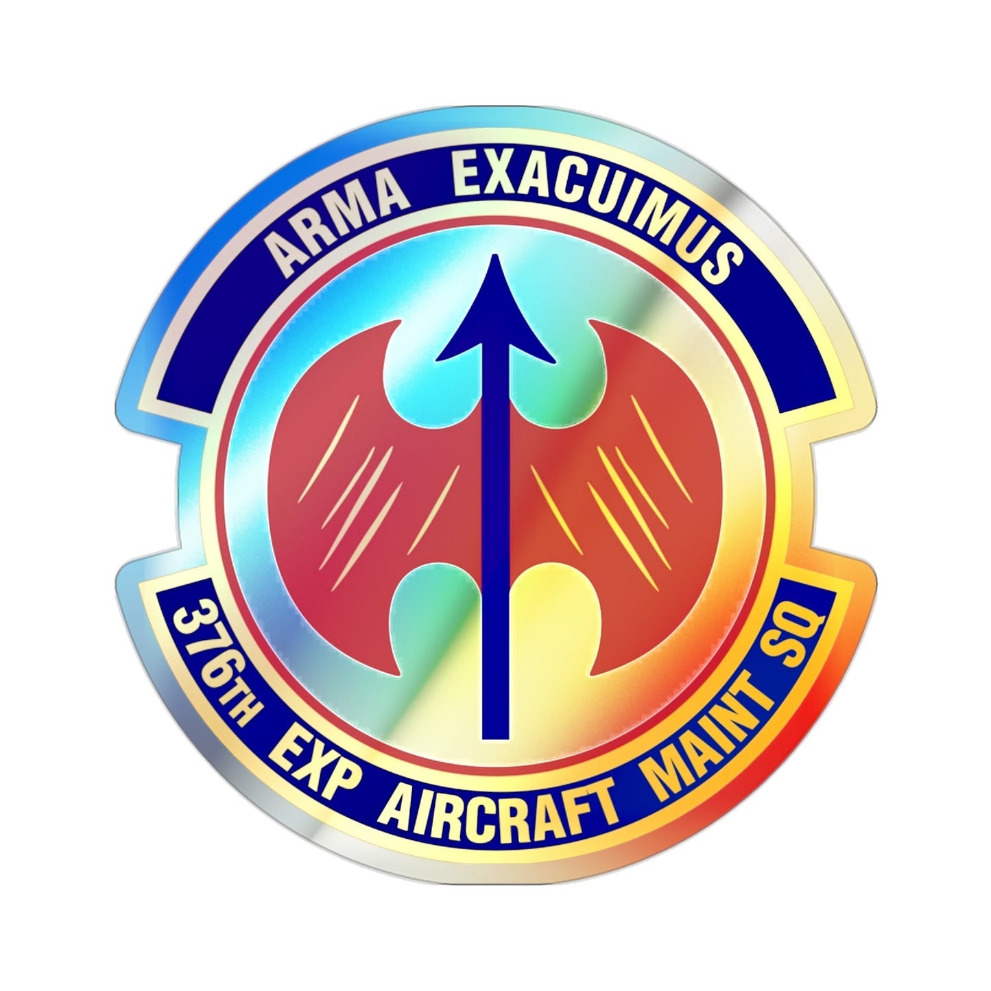 376th Expeditionary Aircraft Maintenance Squadron (U.S. Air Force) Holographic STICKER Die-Cut Vinyl Decal-2 Inch-The Sticker Space