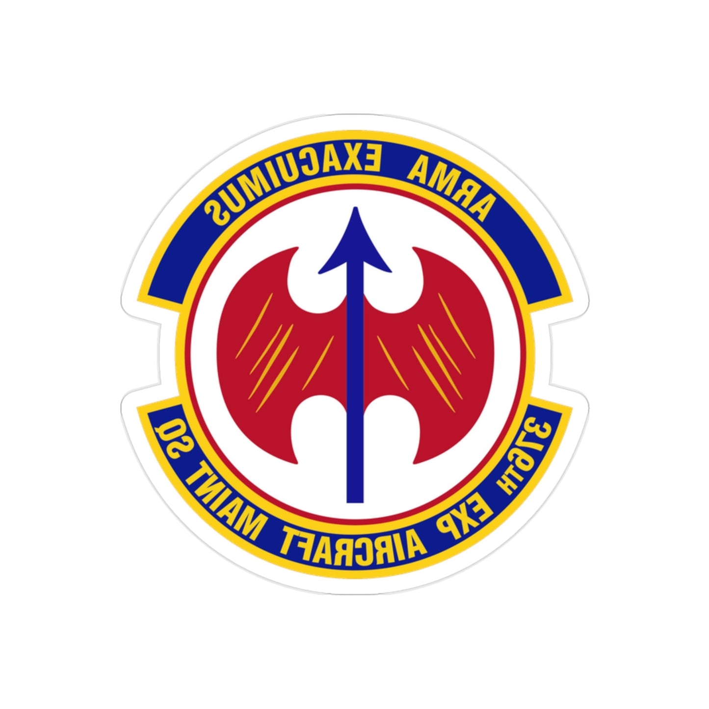 376th Expeditionary Aircraft Maintenance Squadron (U.S. Air Force) REVERSE PRINT Transparent STICKER-2" × 2"-The Sticker Space