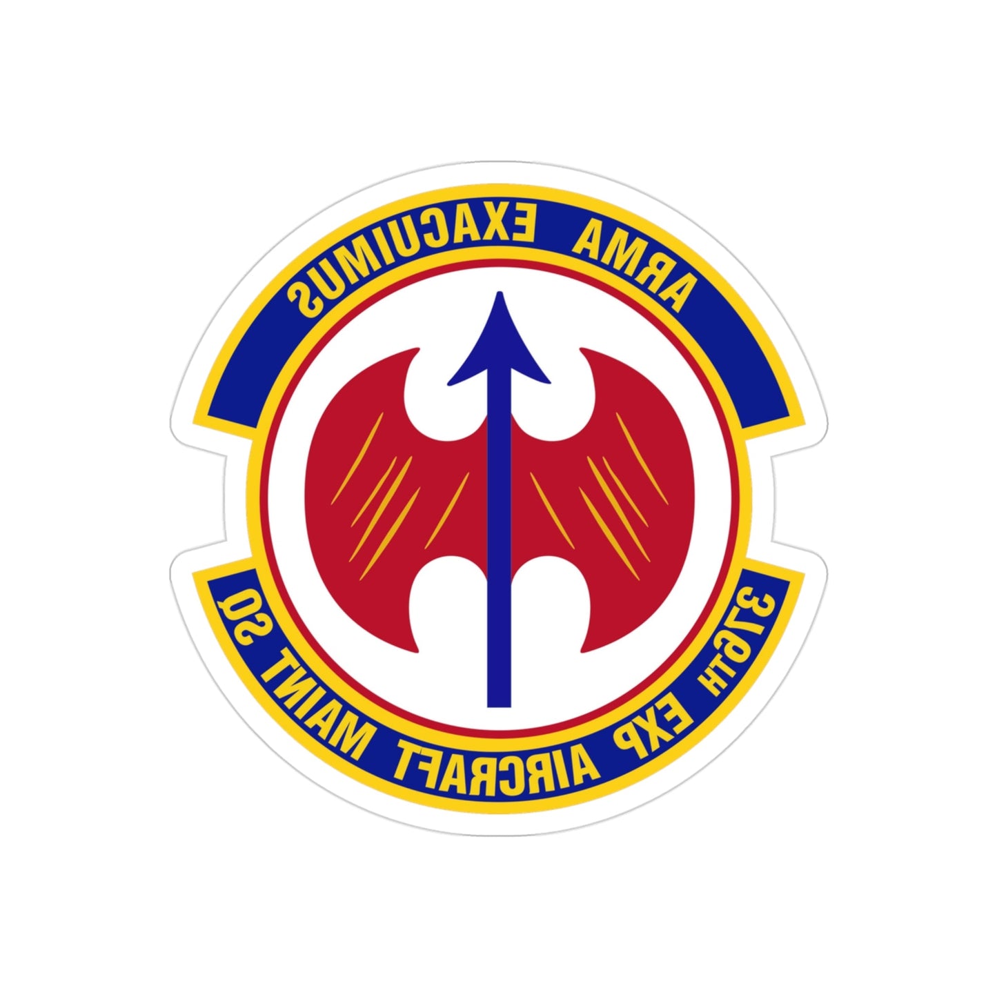 376th Expeditionary Aircraft Maintenance Squadron (U.S. Air Force) REVERSE PRINT Transparent STICKER-3" × 3"-The Sticker Space