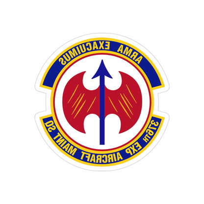 376th Expeditionary Aircraft Maintenance Squadron (U.S. Air Force) REVERSE PRINT Transparent STICKER-3" × 3"-The Sticker Space