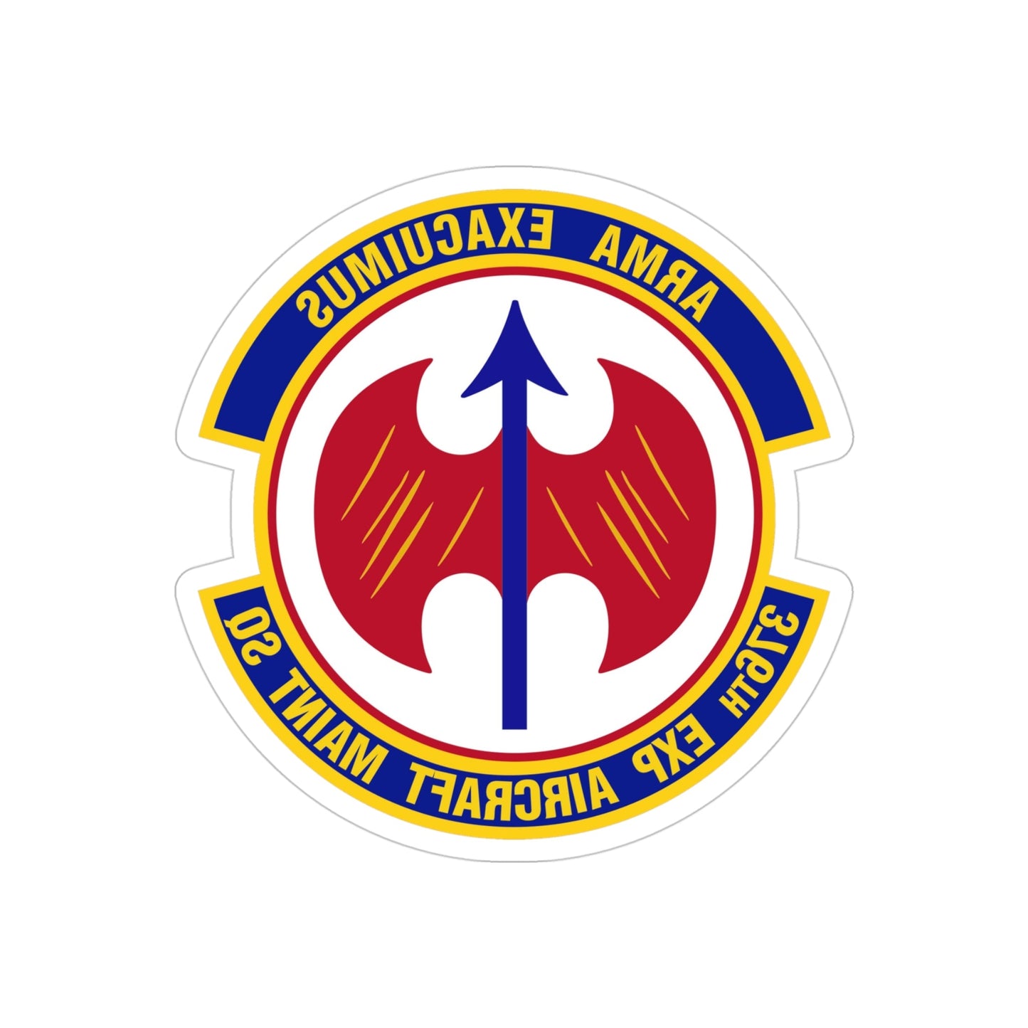 376th Expeditionary Aircraft Maintenance Squadron (U.S. Air Force) REVERSE PRINT Transparent STICKER-4" × 4"-The Sticker Space