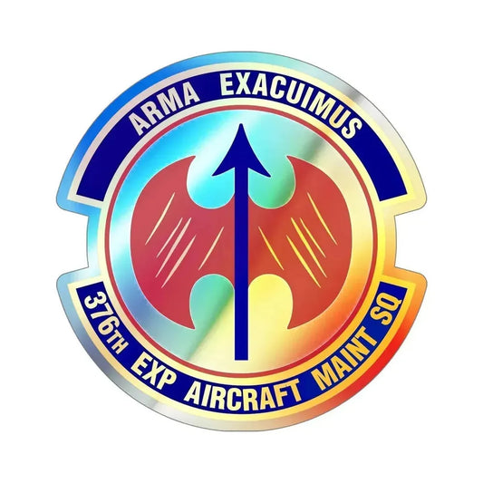 376th Expeditionary Aircraft Maintenance Squadron (U.S. Air Force) Holographic STICKER Die-Cut Vinyl Decal 6 Inch Holographic - The Sticker Space
