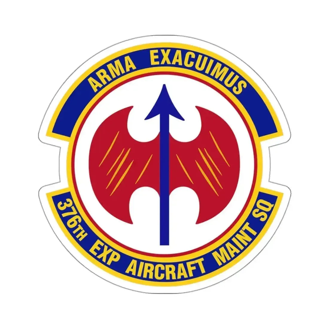 376th Expeditionary Aircraft Maintenance Squadron (U.S. Air Force) STICKER Vinyl Kiss-Cut Decal 3 Inch White - The Sticker Space