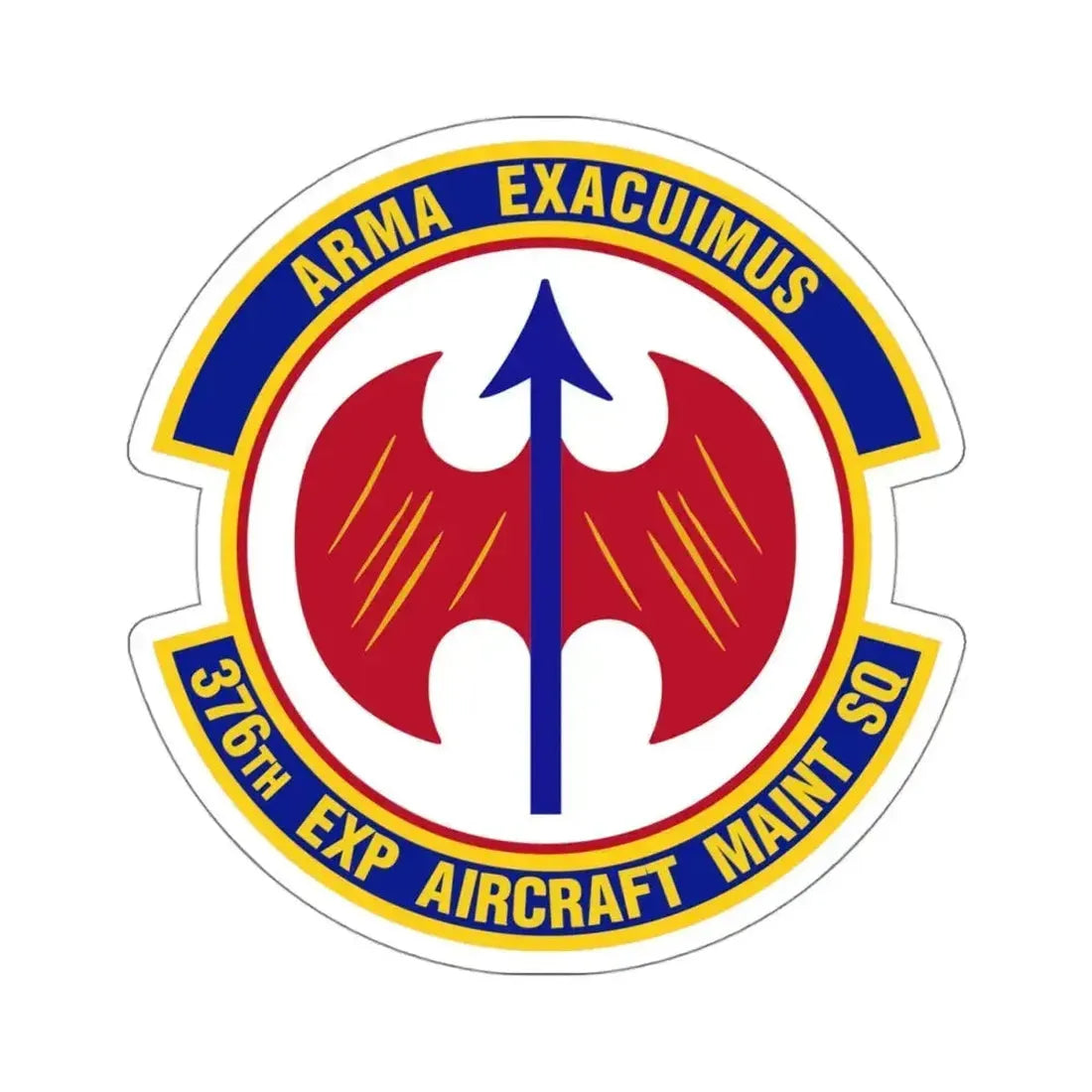 376th Expeditionary Aircraft Maintenance Squadron (U.S. Air Force) STICKER Vinyl Kiss-Cut Decal 4 Inch White - The Sticker Space