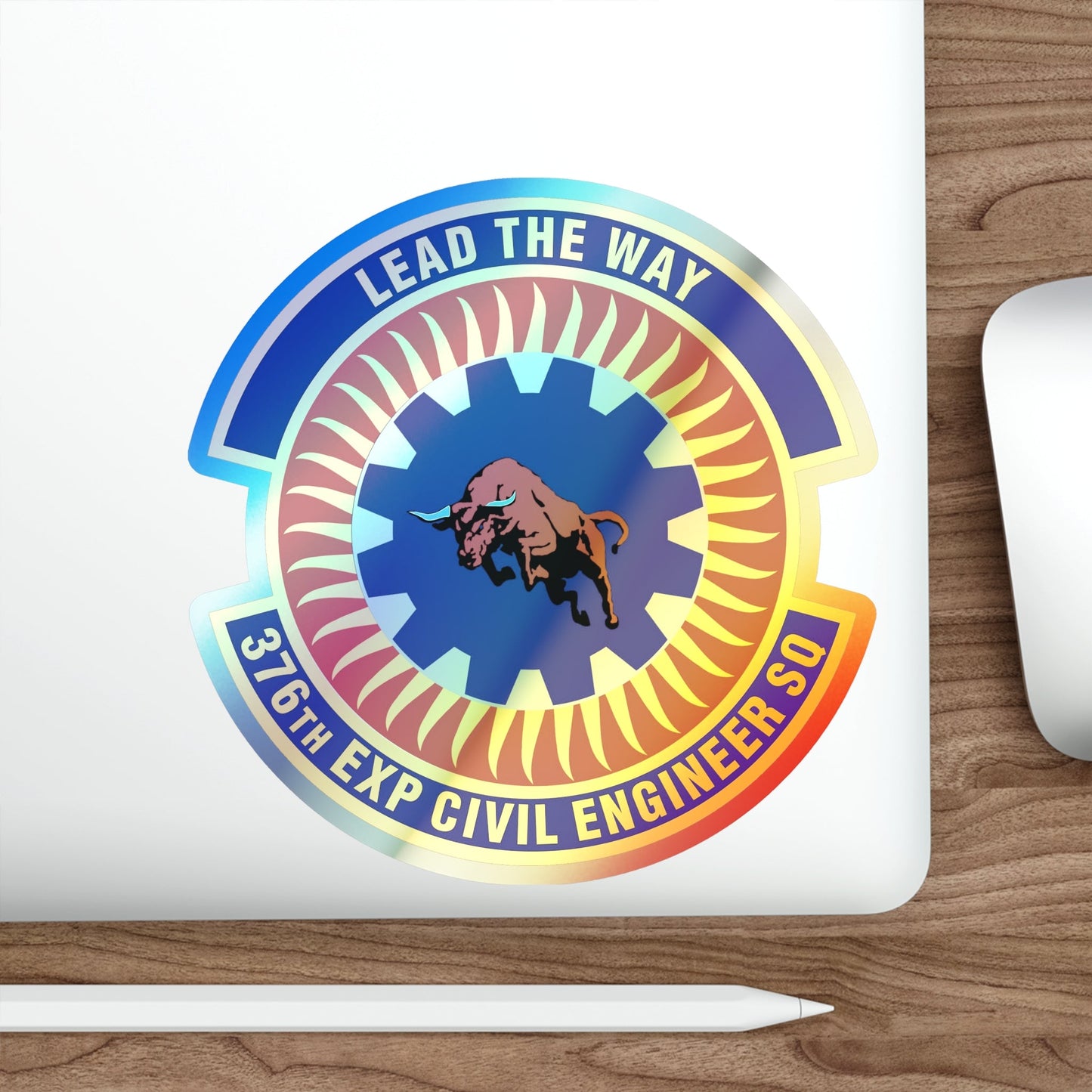 376th Expeditionary Civil Engineer Squadron (U.S. Air Force) Holographic STICKER Die-Cut Vinyl Decal-The Sticker Space