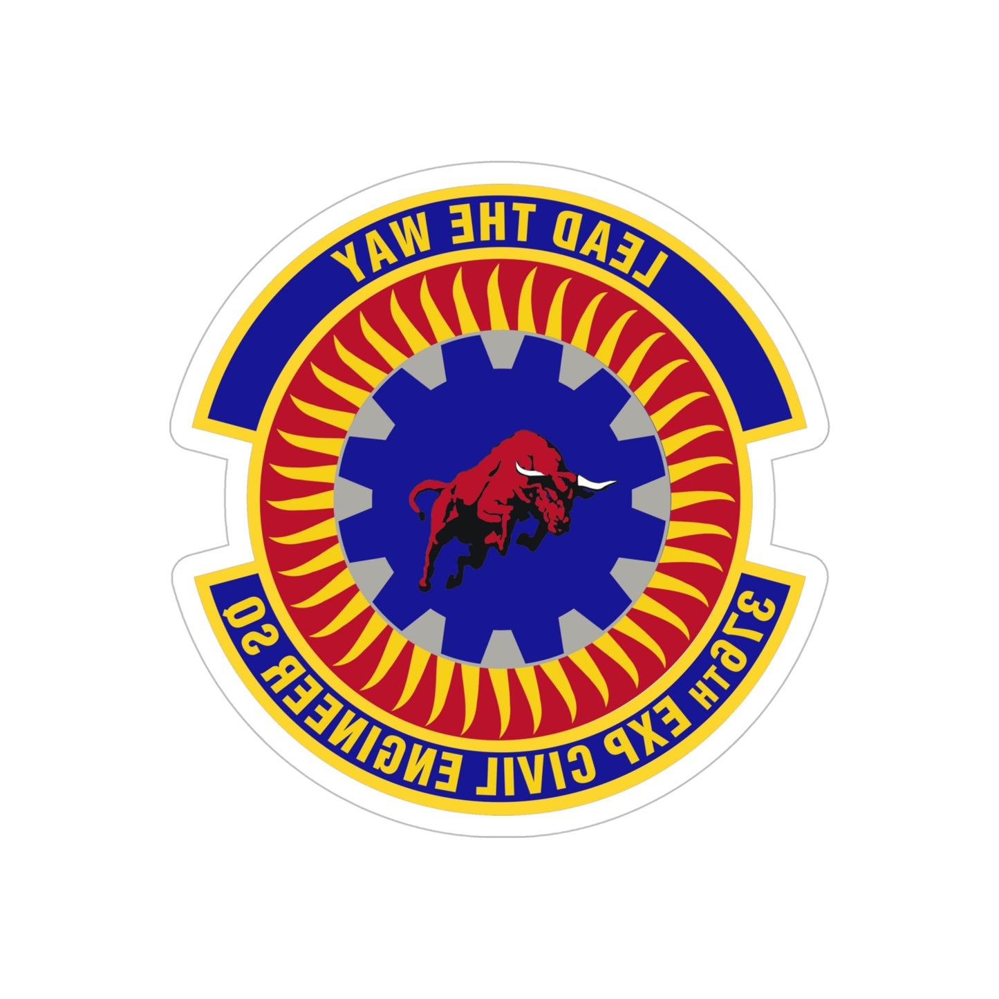 376th Expeditionary Civil Engineer Squadron (U.S. Air Force) REVERSE PRINT Transparent STICKER-6" × 6"-The Sticker Space