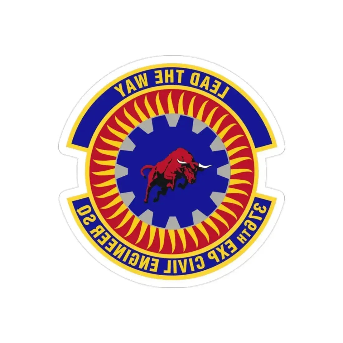 376th Expeditionary Civil Engineer Squadron (U.S. Air Force) REVERSE PRINT Transparent Die-Cut STICKER 2 Inch Die-Cut Transparent - The Sticker Space