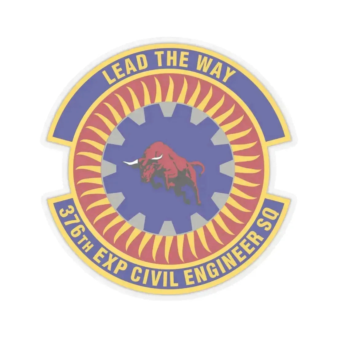 376th Expeditionary Civil Engineer Squadron (U.S. Air Force) STICKER Vinyl Kiss-Cut Decal 4 Inch Transparent - The Sticker Space