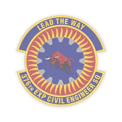 376th Expeditionary Civil Engineer Squadron (U.S. Air Force) STICKER Vinyl Kiss-Cut Decal 6 Inch Transparent - The Sticker Space